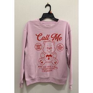 NEW Care Bears Valentine's Day "Call Me" Graphic Sweatshirt Women's XL